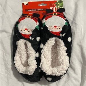 NWT Santa Slippers Polka Dots Christmas Slippers Size 7-8